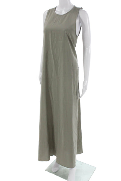 Zara Womens Maxi Dress Sleeveless Round Neck Green Size S