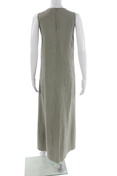 Zara Womens Maxi Dress Sleeveless Round Neck Green Size S