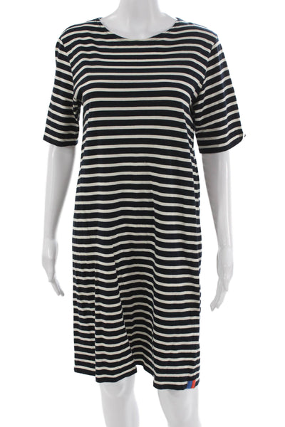 Kule Women Blue Striped T-Shirt Dress Short Sleeve Cotton Nautical Size M