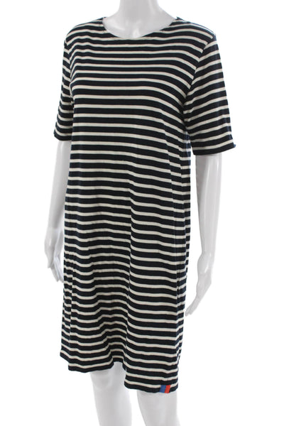Kule Women Blue Striped T-Shirt Dress Short Sleeve Cotton Nautical Size M