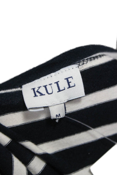 Kule Women Blue Striped T-Shirt Dress Short Sleeve Cotton Nautical Size M