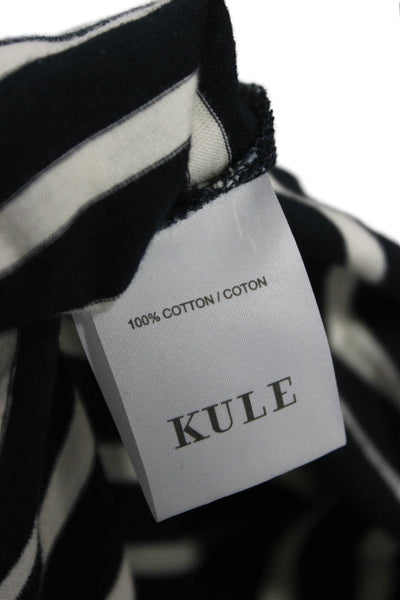 Kule Women Blue Striped T-Shirt Dress Short Sleeve Cotton Nautical Size M