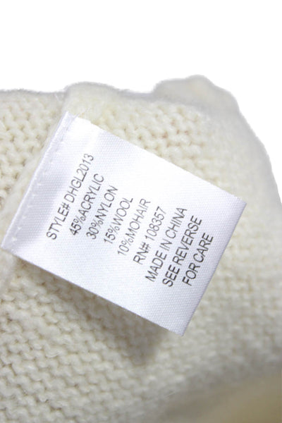DH New York Women Ivory Fair Isle Mock Neck Pullover Long Sleeve Size XS