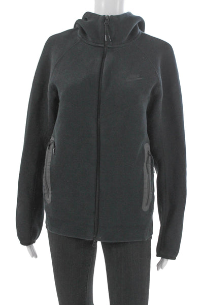 Nike Unisex Adults Black Cotton Hooded Full Zip Hoodie Size S