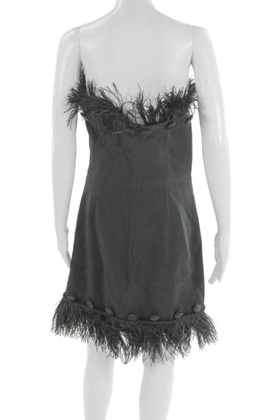 David Koma Womens Off Shoulder Mini Dress Black Zip Sleeveless Acetate Size S