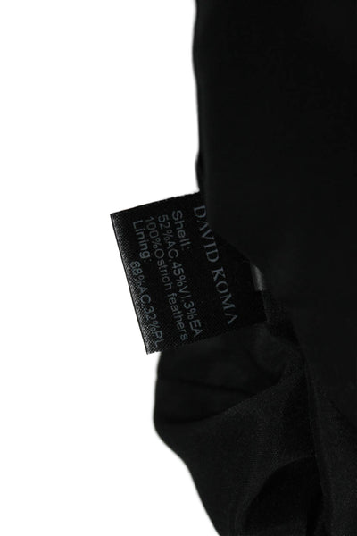 David Koma Womens Off Shoulder Mini Dress Black Zip Sleeveless Acetate Size S