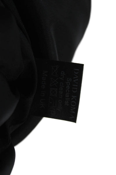 David Koma Womens Off Shoulder Mini Dress Black Zip Sleeveless Acetate Size S