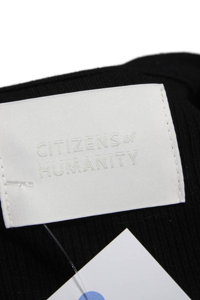 Citizens of Humanity Womens Basic V-Neck Black Long Sleeve T-Shirt Size S