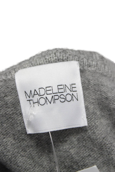 Madeleine Thompson Womens Cashmere Collared Pullover Gray Long Sleeve Size S