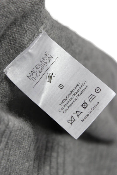Madeleine Thompson Womens Cashmere Collared Pullover Gray Long Sleeve Size S