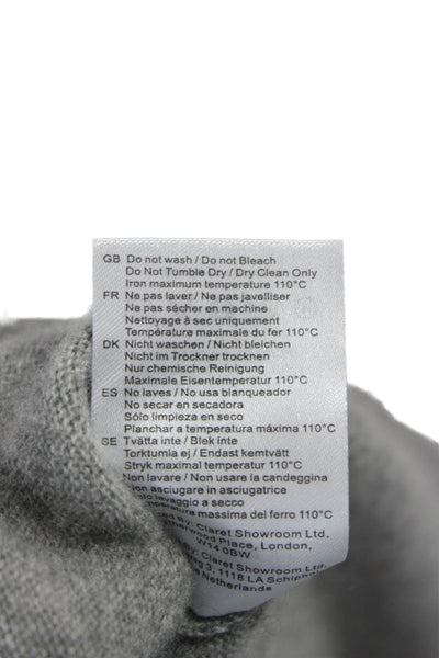 Madeleine Thompson Womens Cashmere Collared Pullover Gray Long Sleeve Size S