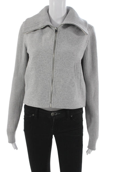 Stradivarius Women Collared Basic Jacket Gray Size M