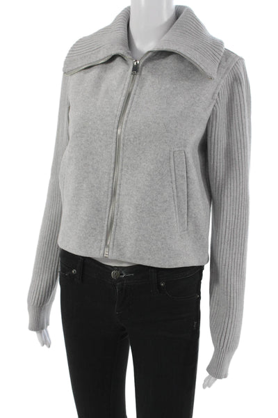 Stradivarius Women Collared Basic Jacket Gray Size M