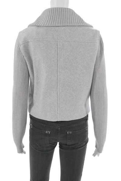 Stradivarius Women Collared Basic Jacket Gray Size M