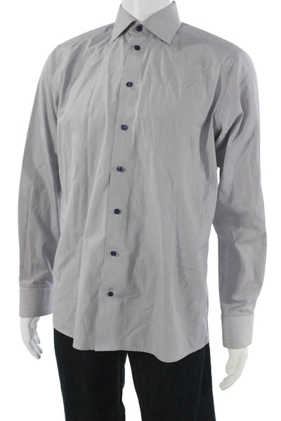 Eton Men's Long Sleeves Button Down Shirt Blue Size 25.5