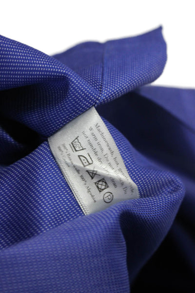 Eton Mens Purple Cotton Collared Button Long Sleeve Dress Shirt Size M