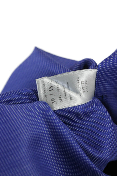 Eton Mens Purple Cotton Collared Button Long Sleeve Dress Shirt Size M