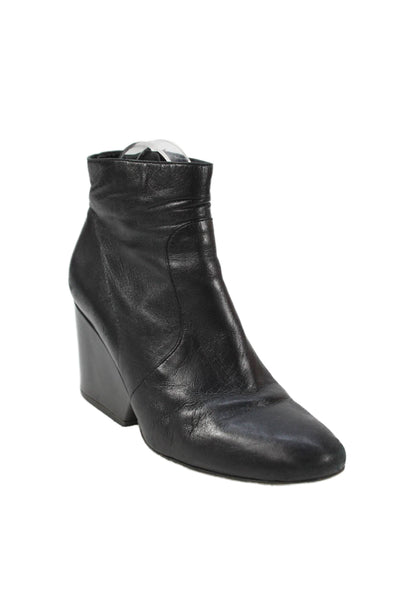 Robert Clergerie Womens Leather Heeled Ankle Boots Black Size 8.5