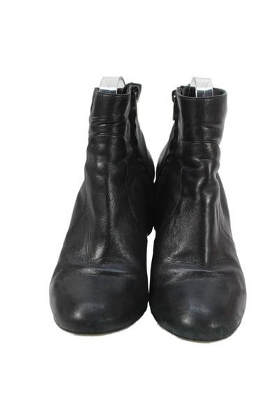 Robert Clergerie Womens Leather Heeled Ankle Boots Black Size 8.5