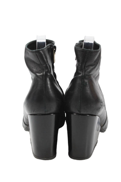 Robert Clergerie Womens Leather Heeled Ankle Boots Black Size 8.5