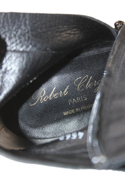 Robert Clergerie Womens Leather Heeled Ankle Boots Black Size 8.5