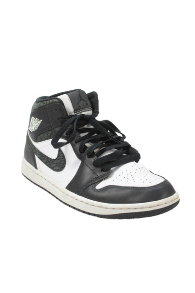 Air Jordan Womens Leather Colorblock High Top Sneakers Black Size 8