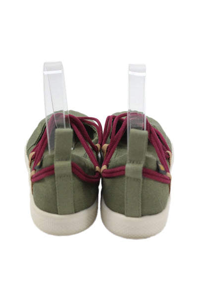 Teva Womens Strappy Elastic Lace Flats Green Size 8