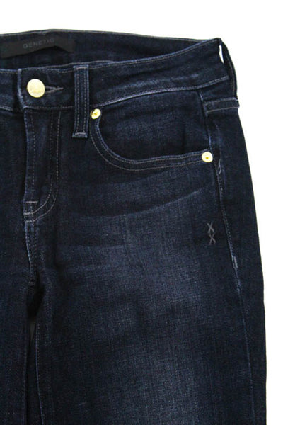 GENETIC Dark Blue Cotton Riley Transcend Wash Slim Boot Cut Jeans Size 24