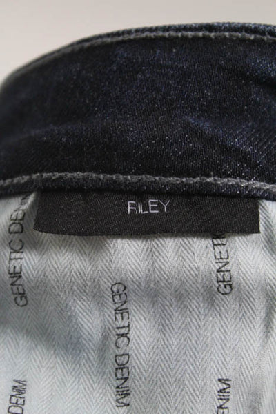 GENETIC Dark Blue Cotton Riley Transcend Wash Slim Boot Cut Jeans Size 24