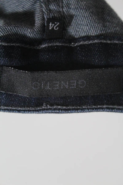 GENETIC Dark Blue Cotton Riley Transcend Wash Slim Boot Cut Jeans Size 24