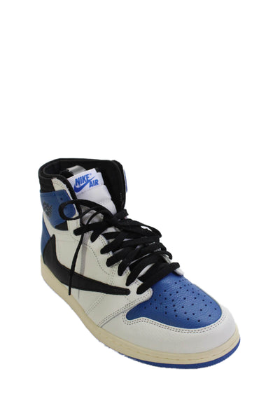 Nike Mens Air Jordan 1 Retro High Top Sneakers Shoes Blue White Size 10.5