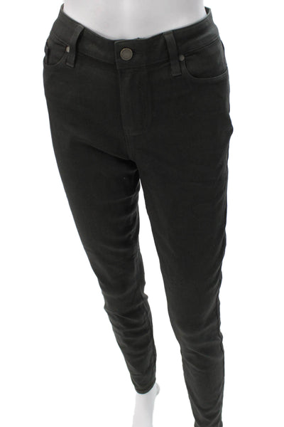 Paige Black Label Womens Green Skinny Jeans Mid Rise Rayon Size 32