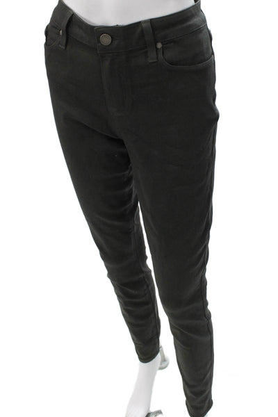 Paige Black Label Womens Green Skinny Jeans Mid Rise Rayon Size 32