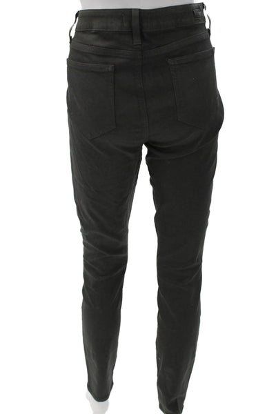 Paige Black Label Womens Green Skinny Jeans Mid Rise Rayon Size 32