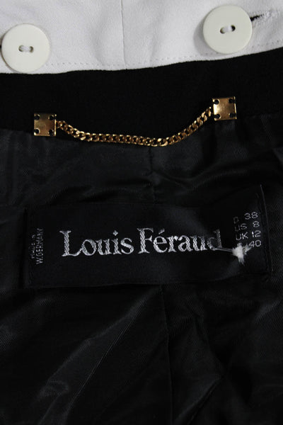 Louis Feraud Womens Tuxedo Blazer Black Acetate Button Long Sleeve Size 8
