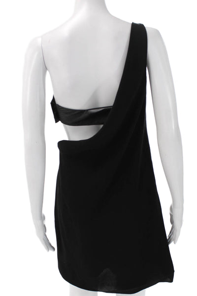 VERSUS by Versace Womens Mini Leather One Shoulder Dress Black Size S