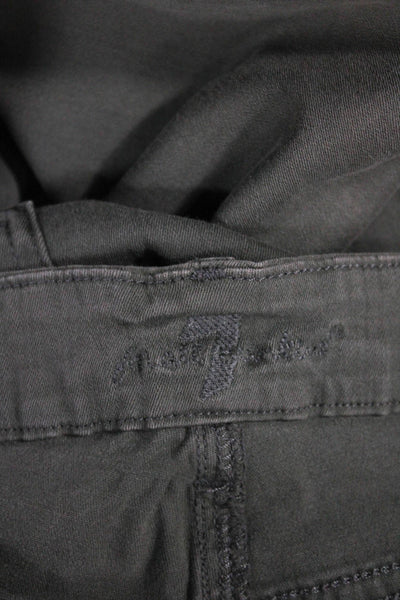 7 For All Mankind Women Cargo Pants Green Low Rise Button Fly Size 30