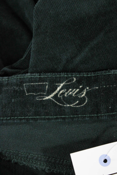 Levis Womens Skinny Green Cotton Pants Button Size 29