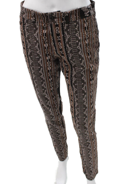 Pilcro Anthropologie Women Multicolor Geometric Jeggings Button Size 29