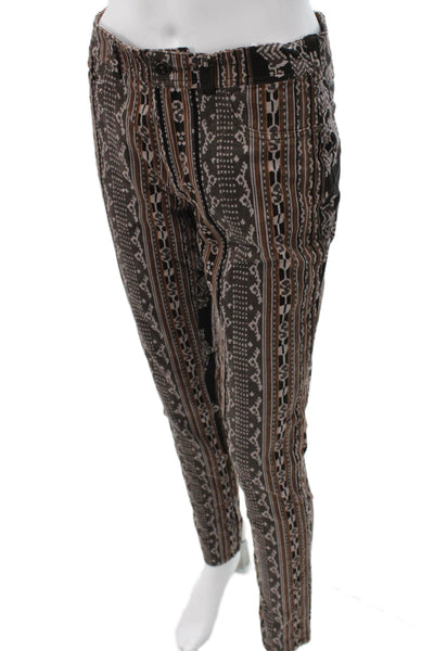 Pilcro Anthropologie Women Multicolor Geometric Jeggings Button Size 29