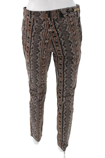 Pilcro Anthropologie Women Multicolor Geometric Jeggings Button Size 29