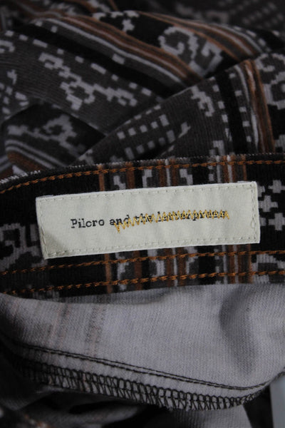 Pilcro Anthropologie Women Multicolor Geometric Jeggings Button Size 29