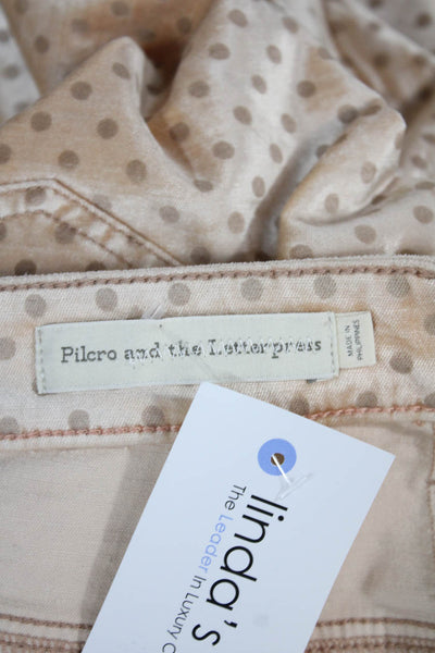 Pilcro Anthropologie Women Skinny Polka Dot Jeans Cotton Size 29