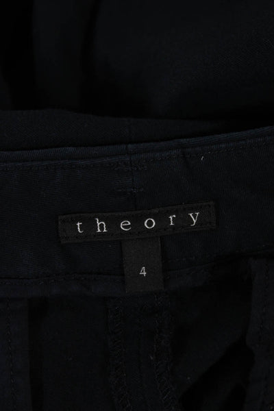 Theory Womens Chino Shorts Blue Cotton Zip Size 4
