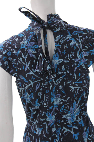 Charlotte Brody Womens Fit & Flare Blue Floral Knee Length Dress Size S