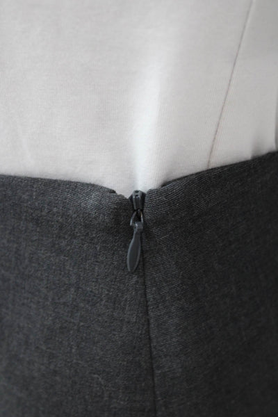 Shannon Mclean Women Straight Pencil Wool Knee Length Skirt Gray Zip Size S