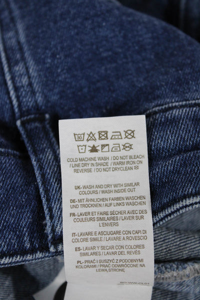 Boden Women Straight Pencil Denim Skirt Button Blue Size 2P