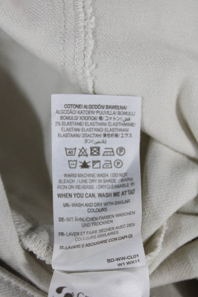 Boden Women Beige Straight Pencil Skirt Button Knee Length 98% Cotton Size 2P