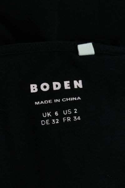 Boden Womens Black Cotton Scoop Neck Short Sleeve Basic T-Shirt Size 2