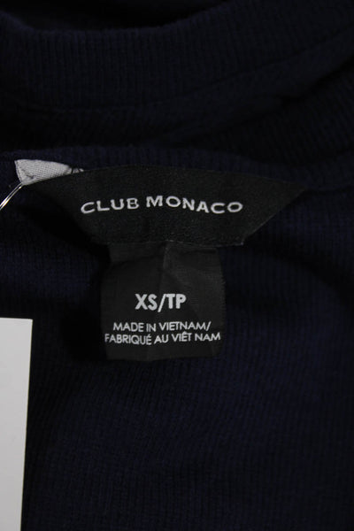 Club Monaco Womens Basic Cotton Blue Round Neck Short Sleeve T-Shirt Size XS